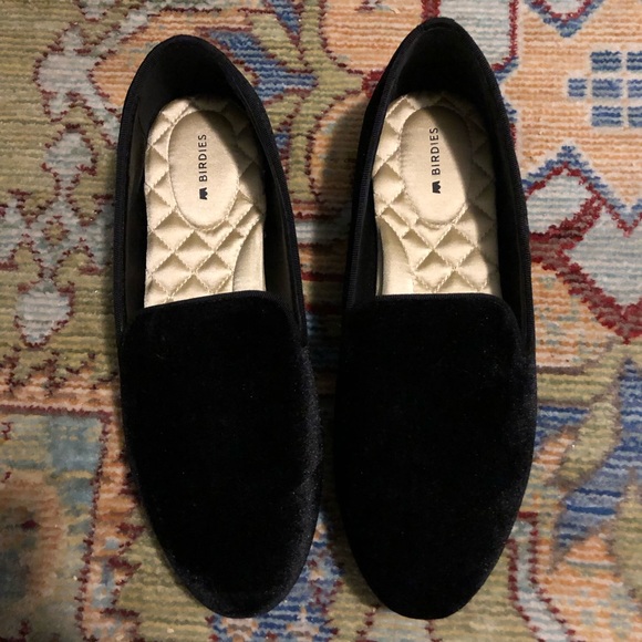Birdies Starling Black Velvet Loafers - Picture 2 of 5